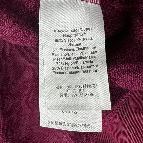 Donna Karan Active Top Womens Medium Purple Knit Pullover Toggle Hem - Picture 8 of 9